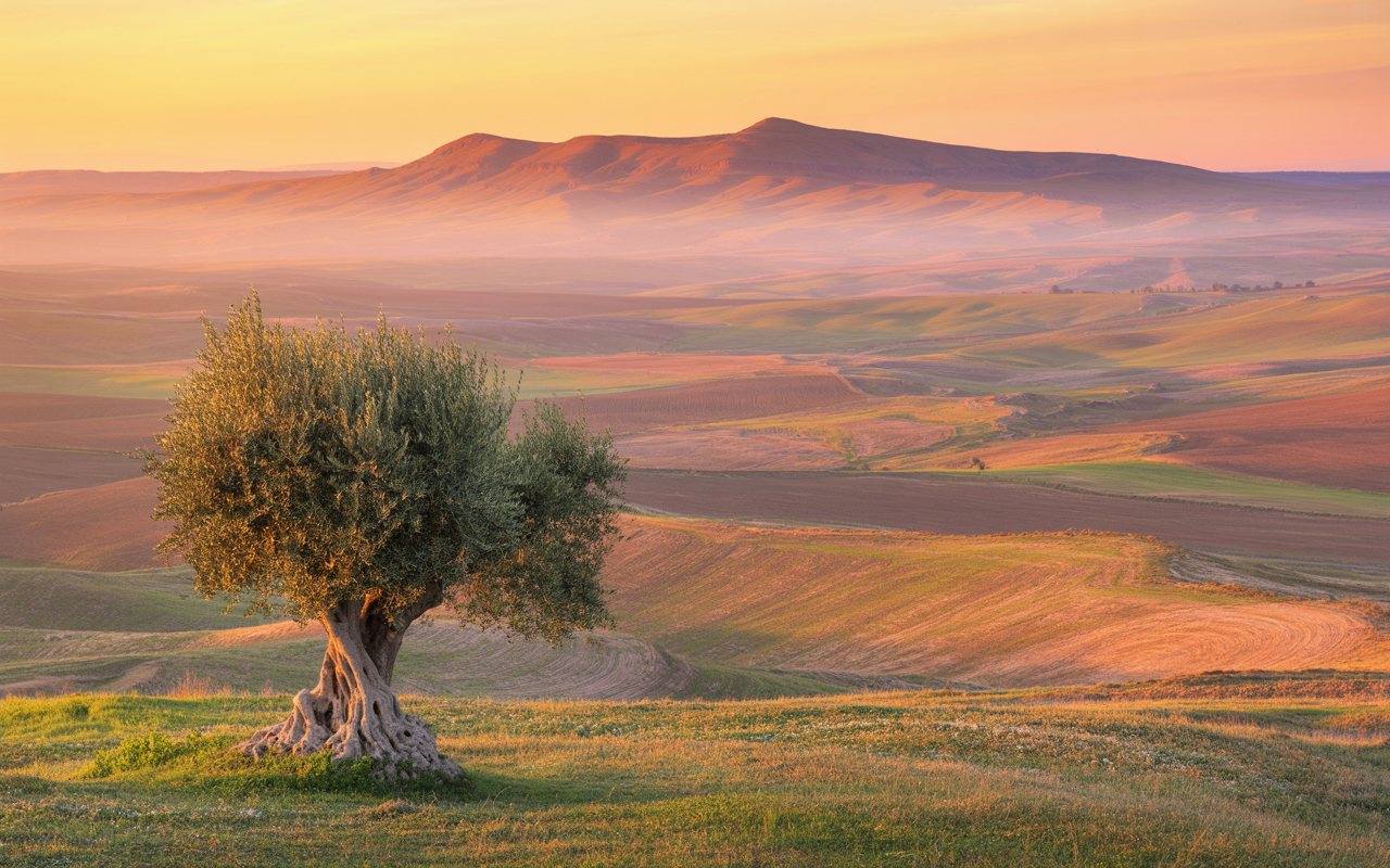 Anatolian plateau at golden hour